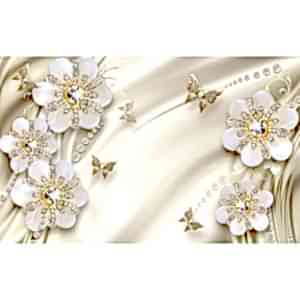 Alternative view of 3 Boyutlu Çiçek ve Pırlanta Motifli Duvar Kağıtları B3300