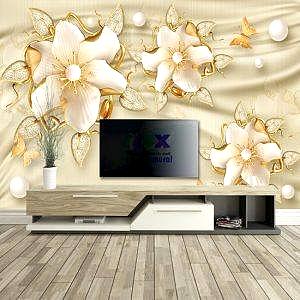 Alternative view of 3 Boyutlu Çiçek Motifli Duvar Kağıtları B3600