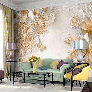 Alternative view of 3 Boyutlu Çiçek Motifli Duvar Kağıtları B3900