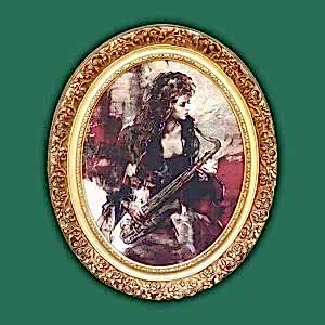 Saksafoncu Kız Goblen Tablo T58 110cmx90cm