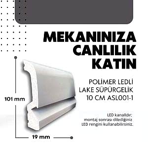 10 cm Polimer Ledli Lake Süpürgelik ASL-001