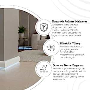 10 cm Polimer Ledli Lake Süpürgelik ASL-001