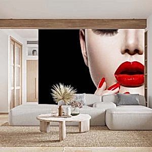 Duvar Kağıdı Kırmızı Ruj Kırmızı Tırnak F1612