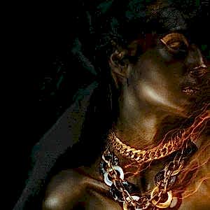 Duvar Kağıdı Altın ve Siyahi Kadın F1625