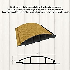 Alternative view of Duvar Vinyl Lambri Kaplama Log - Bungalov Dış Cephe Lambri Kaplaması