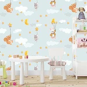 Sevimli Hayvanlar Desenli Su Geçirmez Yapışkanlı Folyo Sticker 67,5X 5m DKB-1220