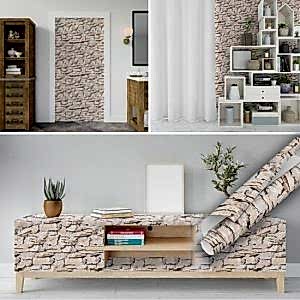 Doğal Taş Desenli Yapışkanlı Folyo 45 cm ve 90 cm Rulo Çeşitleri Dekoros'da. Mutfak Tezgahı, Banyo Dolabı Suya Dayanıklı Yapışkan Folyolar, Şimdi Satın Al.