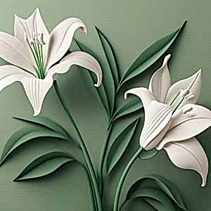 Beyaz Ahşap Zambak Çiçeği Duvar Kağıtları YF-00010