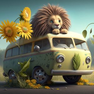 Alternative view of Yavru Aslan Safari Duvar Kağıtları YCO-00037