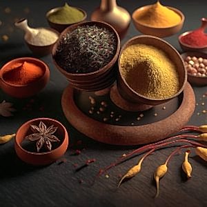 3D Baharatlar İllüstrasyon Cafe Duvar Kağıtları YC-00143