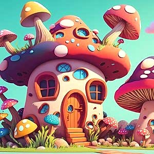 Mantar Evler Çocuk Odası Duvar Kağıtları YCO-00203