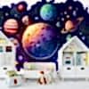 Uzay ve Gezegenler Çizimi Çocuk Odası Duvar Kağıdı YCO-00210