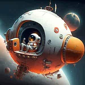 Astronot ve Uzay Aracı Çocuk Odası Duvar Kağıdı YCO-00215