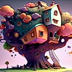 Ağaçtaki Evler Çocuk Odası Duvar Kağıdı YCO-00221