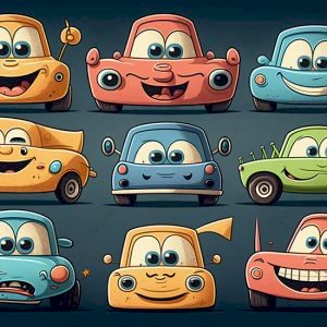 Sevimli Çizgifilm Arabalar Çocuk Odası Duvar Kağıdı YCO-00226