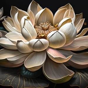 3D Beyaz Lotus Çiçeği Duvar Kağıtları YF-00063