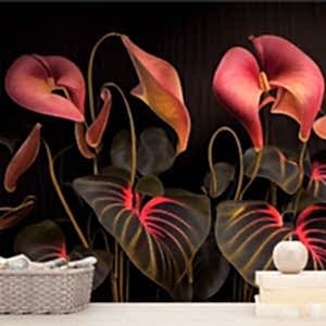 3D Antoryum Çiçeği Duvar Kağıtları YF-00026