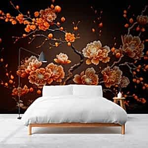 Turuncu Amber Çiçeği Duvar Kağıtları YF-00029