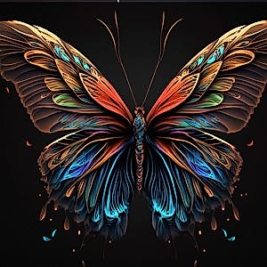 3D Büyüleyici Bir Kelebek Duvar Kağıdı YH-00325