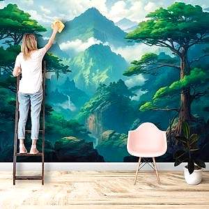 Tropikal Orman Manzara Duvar Kağıdı YD-00723