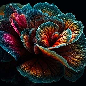 3D Canlı Renkler Begonya Çiçeği Duvar Kağıdı YF-02001