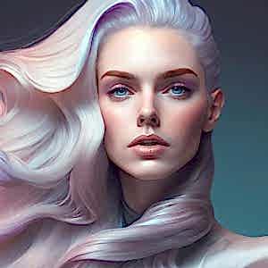 3D Beyaz Saçlı Kadın Güzellik Merkezi Duvar Kağıdı YK-00570