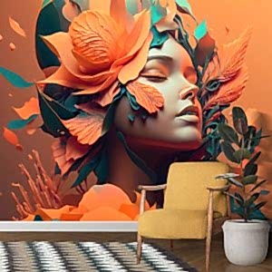 3D Bayan Kuaförü Dekorasyonu Sanatsal Duvar Kağıdı YK-00764