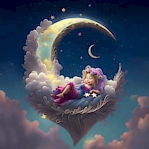 Ayda Uyuyan Prenses 3D Çocuk Odası Duvar Kağıdı YCO-02192