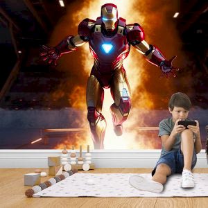 3D Demir Adam Süper Kahraman Çocuk Odası Duvar Kağıdı YCO-02201