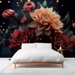 3D Canlı Kasımpatı Çiçekleri Modern Duvar Kağıdı YF-02181