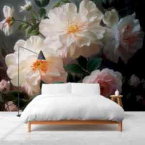 3D Canlı Beyaz Çiçekler Poster Duvar Kağıdı YF-02182