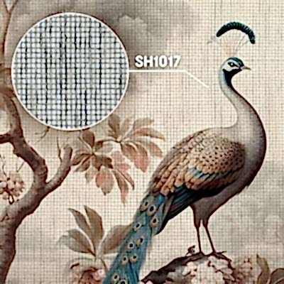 Premium Gri Hasır Duvar Kağıdına Baskı SH1017