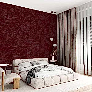 Bordo Otel Duvar Kağıdı Tekstil Tabanlı WLF 20401 / 1-13