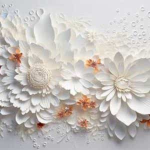 3D Kabartmalı Çiçekler Tek Parça Duvar Kağıdı YF-02485