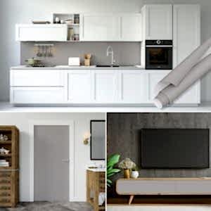 Düz Renk Kendinden Yapışkanlı Folyo, Füme Gri 45 cm ve 90 cm Rulo Çeşitleri Dekoros'ta. Suya Dayanıklı Yapışkan Mobilya Kaplama Folyosu için Şimdi Tıkla.