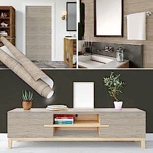 Ahşap Parke Görünümlü Yapışkanlı Folyo 45 cm ve 90 cm Rulo Çeşitleri Dekoros'ta. Gri Meşe Rengi Suya Dayanıklı Yapışkan Mobilya Kaplama Folyosu için Tıkla.