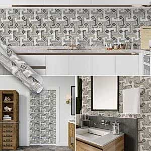 Modern Fayans Görünümlü Yapışkanlı Folyo Tezgah Arası Kaplama Folyosu 45 ve 90 cm Rulo Çeşitleri Dekoros'ta. Son Moda, Suya Dayanıklı Folyolar için Tıkla!