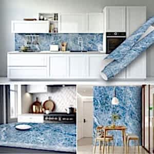 Mavi Mermer Desenli Kendinden Yapışkanlı Folyo 45 cm ve 90 cm Rulo Çeşitleri Dekoros'ta. Banyo, Duvar, Masa, Tezgah ve Dolap Kaplama. Şimdi Tıkla!