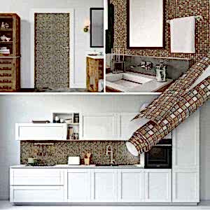 Kahverengi Mozaik Fayans Görünümlü Kendinden Yapışkanlı Folyo 45 cm ve 90 cm Rulo Çeşitleri Dekoros'ta! Su Geçirmez Folyolar ve Fiyatları için Tıkla!