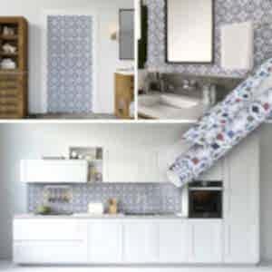 Mavi Fayans Görünümlü Yapışkanlı Folyo, Kaplama Folyosu 45 ve 90 cm Rulo Çeşitleri Dekoros'ta. Son Moda, Suya, Neme ve Isıya Dayanıklı Folyolar için Tıkla!