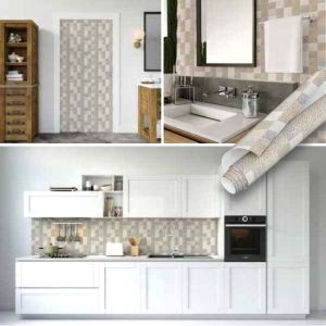 Bej Mozaik Desenli Yapışkanlı Folyo 45 cm ve 90 cm Rulo Çeşitleri Dekoros'ta! Suya Dayanıklı, Nem ve Isı Geçirmez Folyolar ve Fiyatları için Hemen Tıkla!