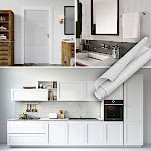 Mat Beyaz Porselen Görünümlü Mozaik Desenli Yapışkanlı Folyo 45 cm ve 90 cm Rulo Çeşitleri Dekoros'ta! Kaplama Kağıdı ve Fayans Desenli Folyolar için Tıkla!