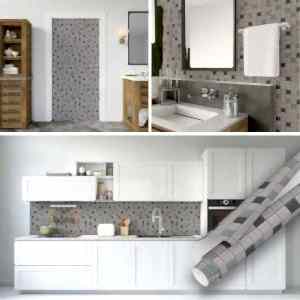 Gri Mozaik Taş Desenli Kendinden Yapışkanlı Folyo 45 cm ve 90 cm Rulo Çeşitleri Dekoros'ta! Yüzey Kaplama Kağıdı ve Mozaik Desenli Folyolar için Tıkla!