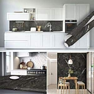 Siyah Mermer Görünümlü Yapışkanlı Folyo 45 cm ve 90 cm Rulo Çeşitleri Dekoros'ta. Banyo, Duvar, Masa, Tezgah ve Dolap Kaplamaya Uygun Hadi Şimdi Tıkla!