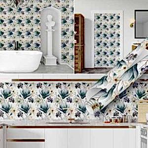 Mavi Çiçek Desenli Yapışkanlı Folyo 45 cm ve 90 cm Rulo Çeşitleri Dekoros'ta! 1. Sınıf, Suya, Neme, Buhara Dayanıklı Folyolar ve Fiyatları için Tıkla!