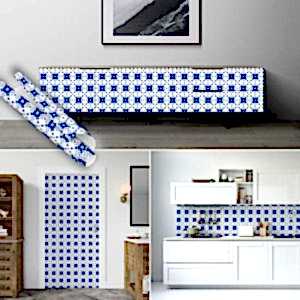 Mavi Beyaz Modern Çini Desenli Yapışkanlı Folyo 45 cm ve 90 cm Rulo Çeşitleri Dekoros'ta! Suya Dayanıklı Tezgah Arası Kaplama Folyo Modelleri için Tıkla!