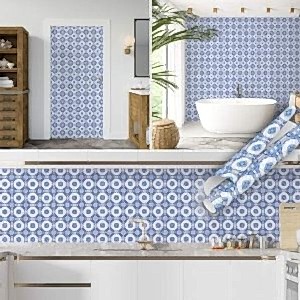 Beyaz Mavi Mozaik Çini Desenli Yapışkan Folyo 45 cm ve 90 cm Rulo Çeşitleri Dekoros'ta! Su Geçirmez Tezgah Arası Kaplama Folyoları ve Modelleri için Tıkla!