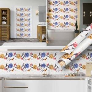 Sarı Mor Çiçek Desenli Yapışkanlı Folyo 45 cm ve 90 cm Rulo Çeşitleri Dekoros'ta! 1. Sınıf, Suya, Neme, Buhara Dayanıklı Folyolar ve Fiyatları için Tıkla!