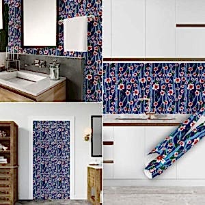 Kırmızı Çiçekli Yapışkan Folyo 45 cm ve 90 cm Rulo Çeşitleri Dekoros'ta! Kendinden Yapışkanlı, Desen Takipli, Tezgah, Fayans Kaplama Folyoları için Tıkla!