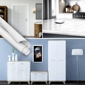 Beyaz Ahşap Desenli Yapışkanlı Folyo 0118 Kaplama 45 cm ve 90 cm Rulo Çeşitleri Dekoros'ta. Suya Dayanıklı Yapışkan Mobilya Kaplama Folyosu için Tıkla.